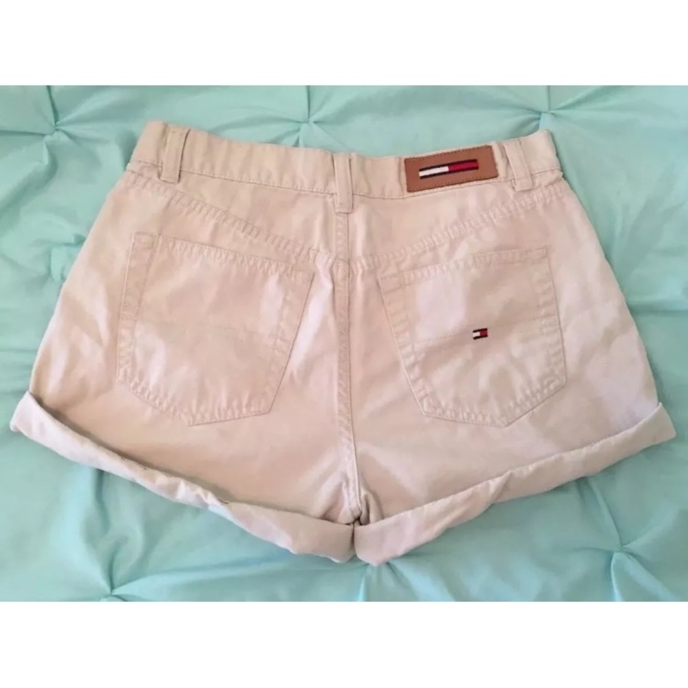 Vintage Y2K Tommy Hilfiger Khaki Denim Shorts 4 EUC